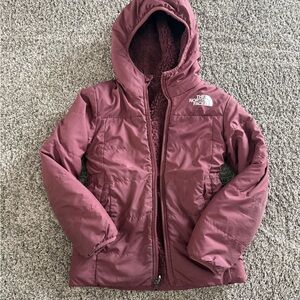 The North Face Maroon Hooded Jacket Girls XS